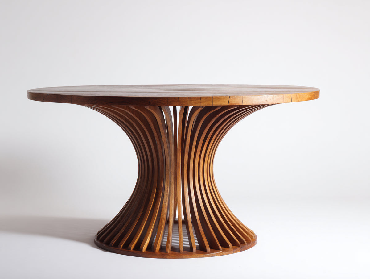 Tavolo da giardino - Legno - 140 x 140 x 75 cm - Marrone caldo - Stile contemporaneo