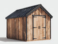 Casetta da giardino - Legno-Metallo - 250 x 200 x 230 cm - Legno naturale-Nero - Stile rustico