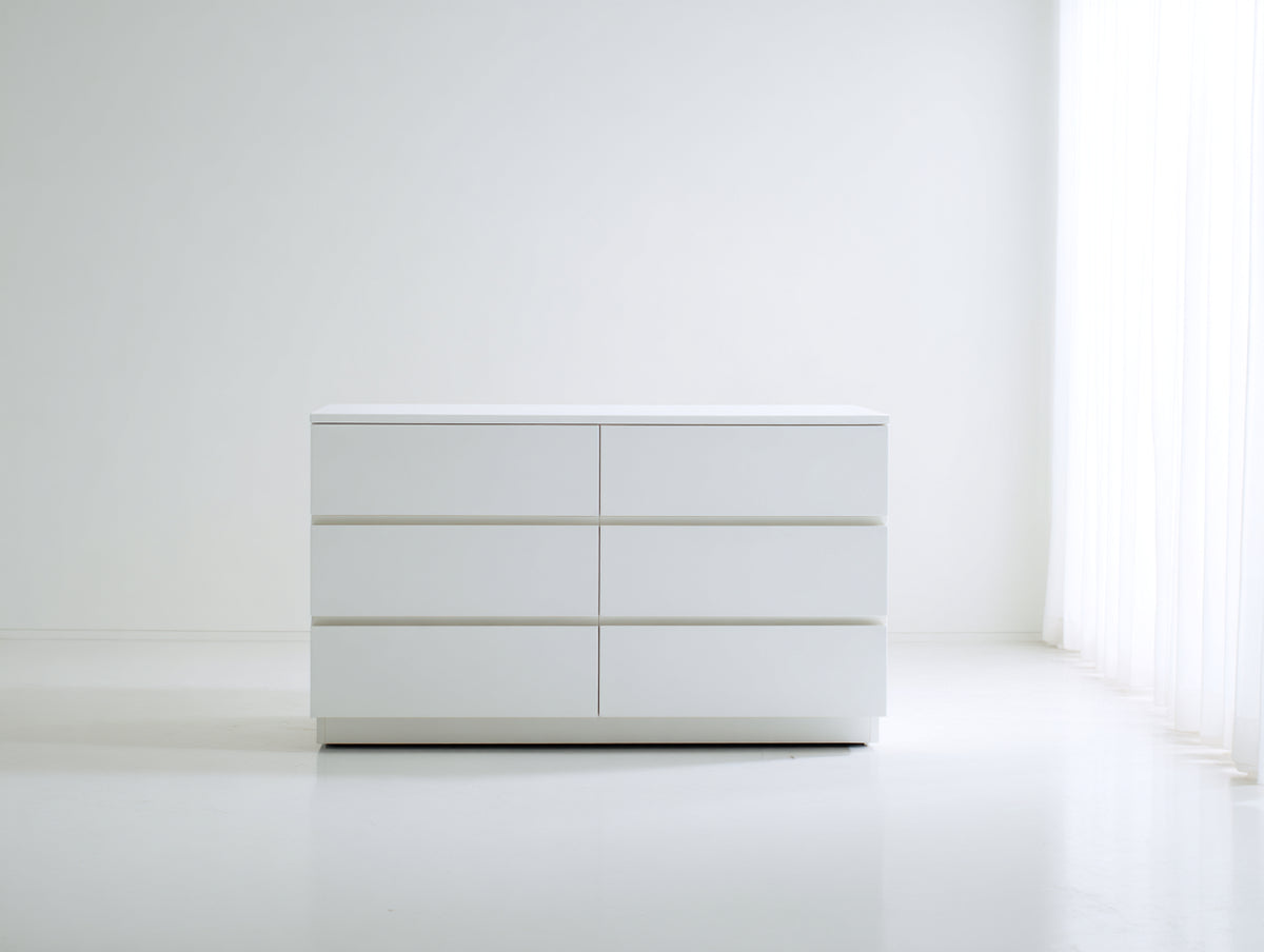 Cassettiera - Legno ingegnerizzato - 140 x 40 x 75 cm - Bianco - Stile moderno
