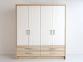Armadio - Legno - 200 x 60 x 210 cm - Legno chiaro-Bianco - Stile moderno