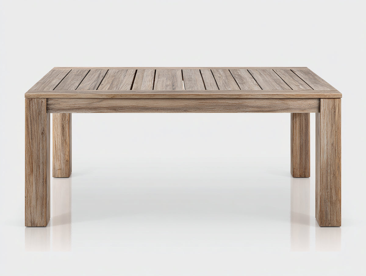 Tavolo da giardino - Legno - 160 x 90 x 75 cm - Marrone chiaro - Stile rustico