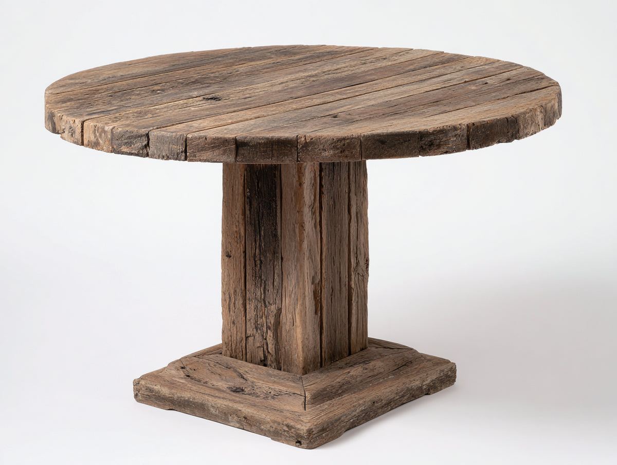 Tavolo da giardino - Legno - 120 x 120 x 75 cm - Marrone - Stile rustico