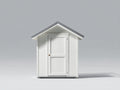 Casetta da giardino - Plastica - 160 x 120 x 210 cm - Bianco-Grigio - Stile essenziale