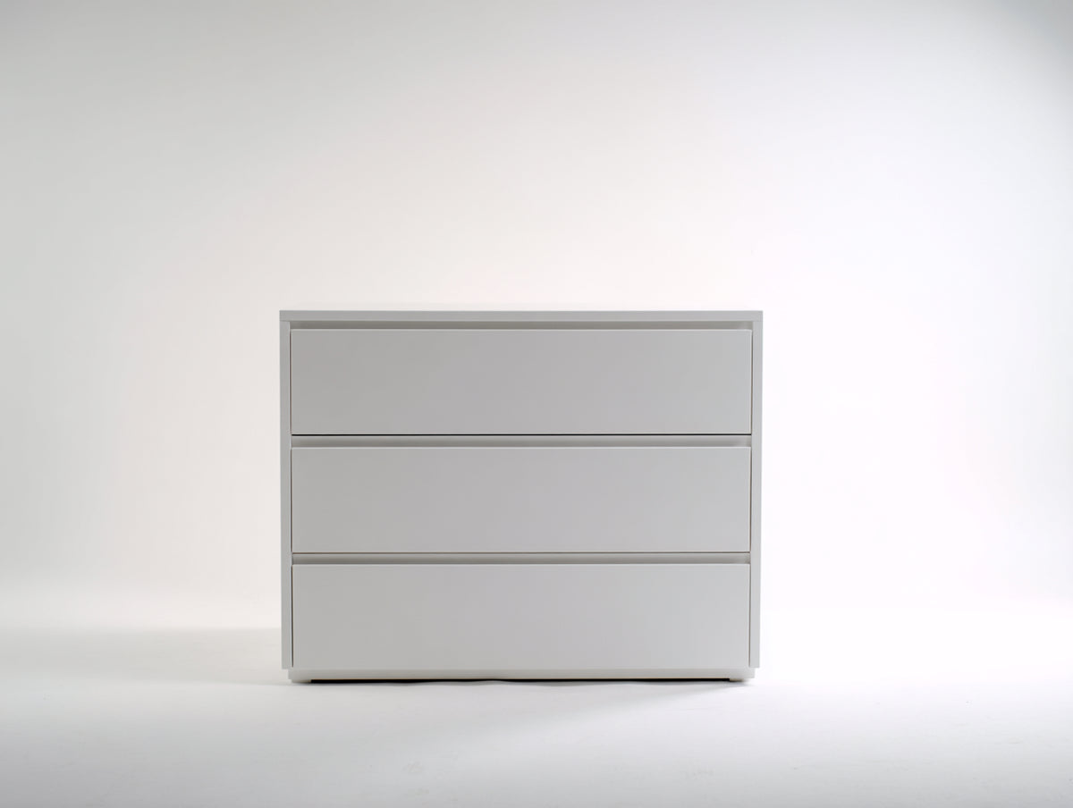 Cassettiera - Legno ingegnerizzato - 110 x 45 x 85 cm - Bianco - Stile minimalista
