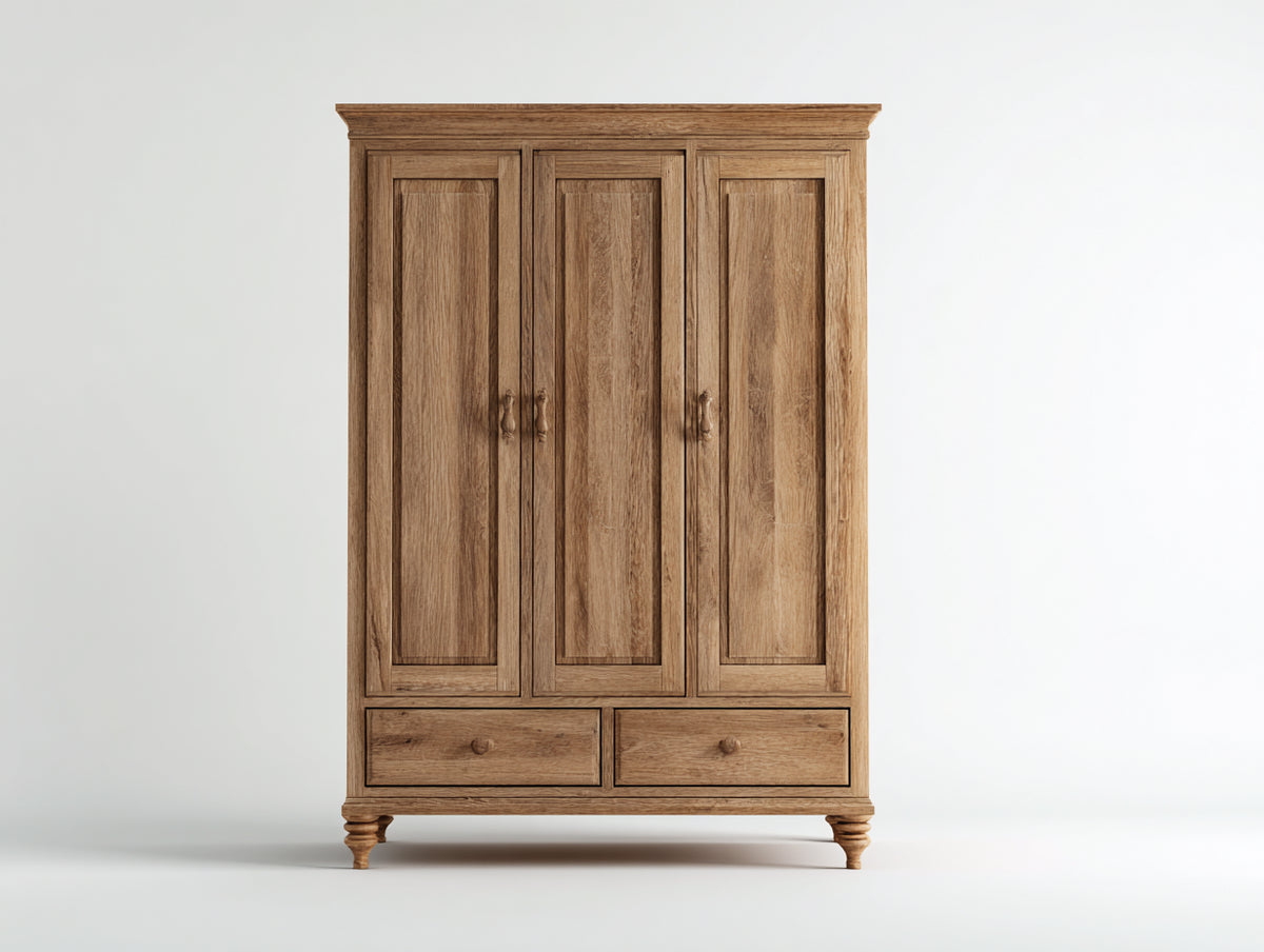 Armadio - Legno - 140 x 55 x 190 cm - Marrone chiaro - Stile classico