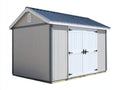 Casetta da giardino - Legno-Metallo - 300 x 240 x 240 cm - Bianco-Grigio-Blu - Stile classico