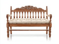 Panche da giardino - Legno - 130 x 55 x 110 cm - Marrone naturale - Stile rustico intagliato