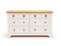 Cassettiera - Legno-Metallo - 150 x 45 x 90 cm - Bianco-Legno naturale - Stile rustico