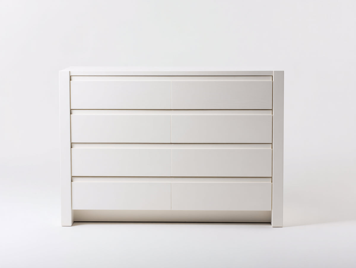 Cassettiera - Legno ingegnerizzato - 135 x 45 x 95 cm - Bianco - Stile contemporaneo