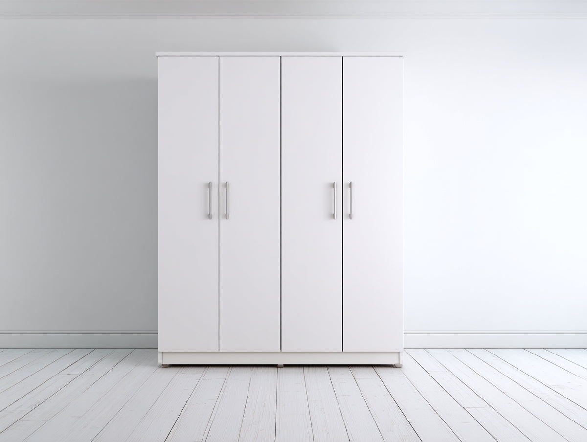 Armadio - Legno - 160 x 55 x 200 cm - Bianco - Stile moderno