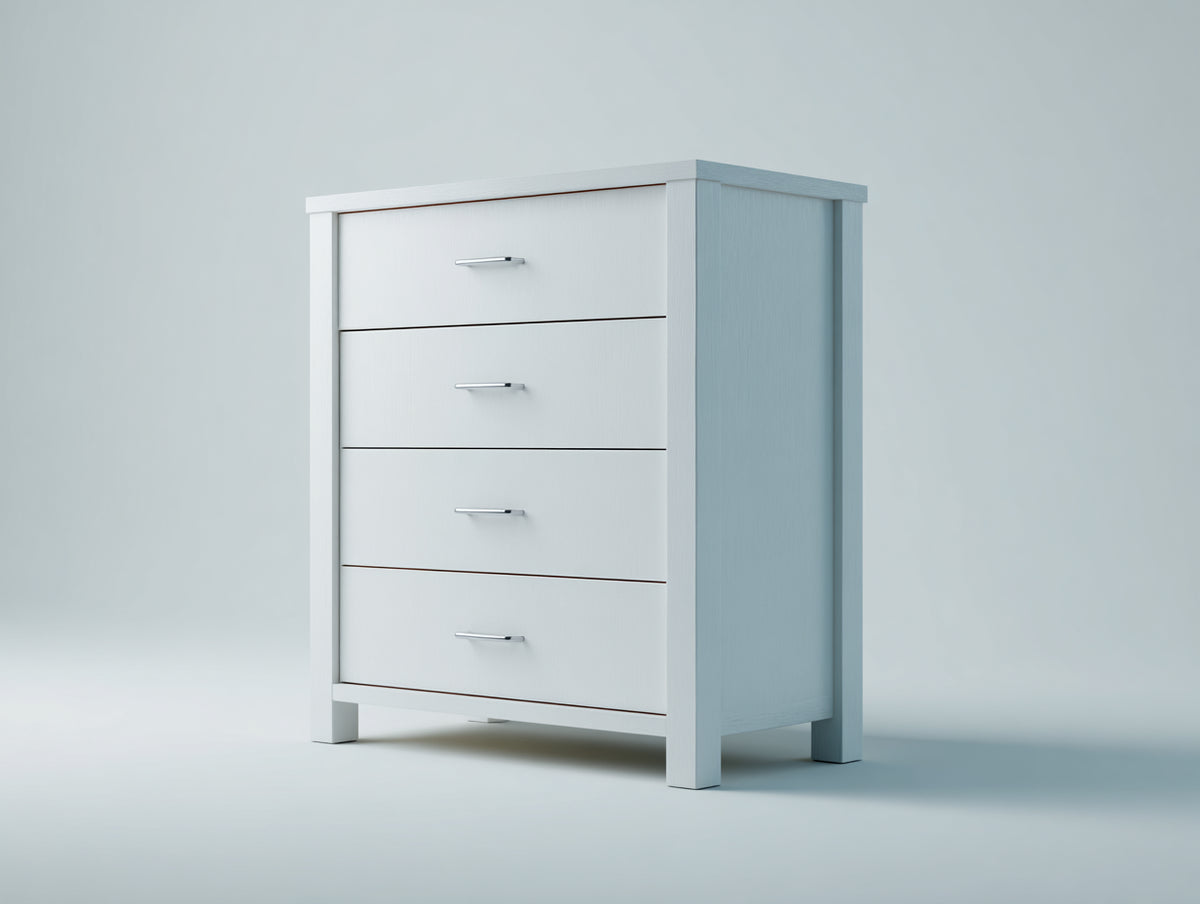Cassettiera - Legno ingegnerizzato - 80 x 40 x 100 cm - Bianco - Stile moderno
