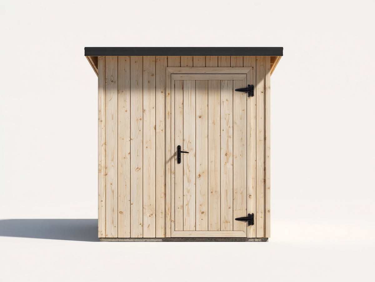 Casetta da giardino - Legno-Metallo - 170 x 130 x 205 cm - Legno naturale-Nero - Stile moderno