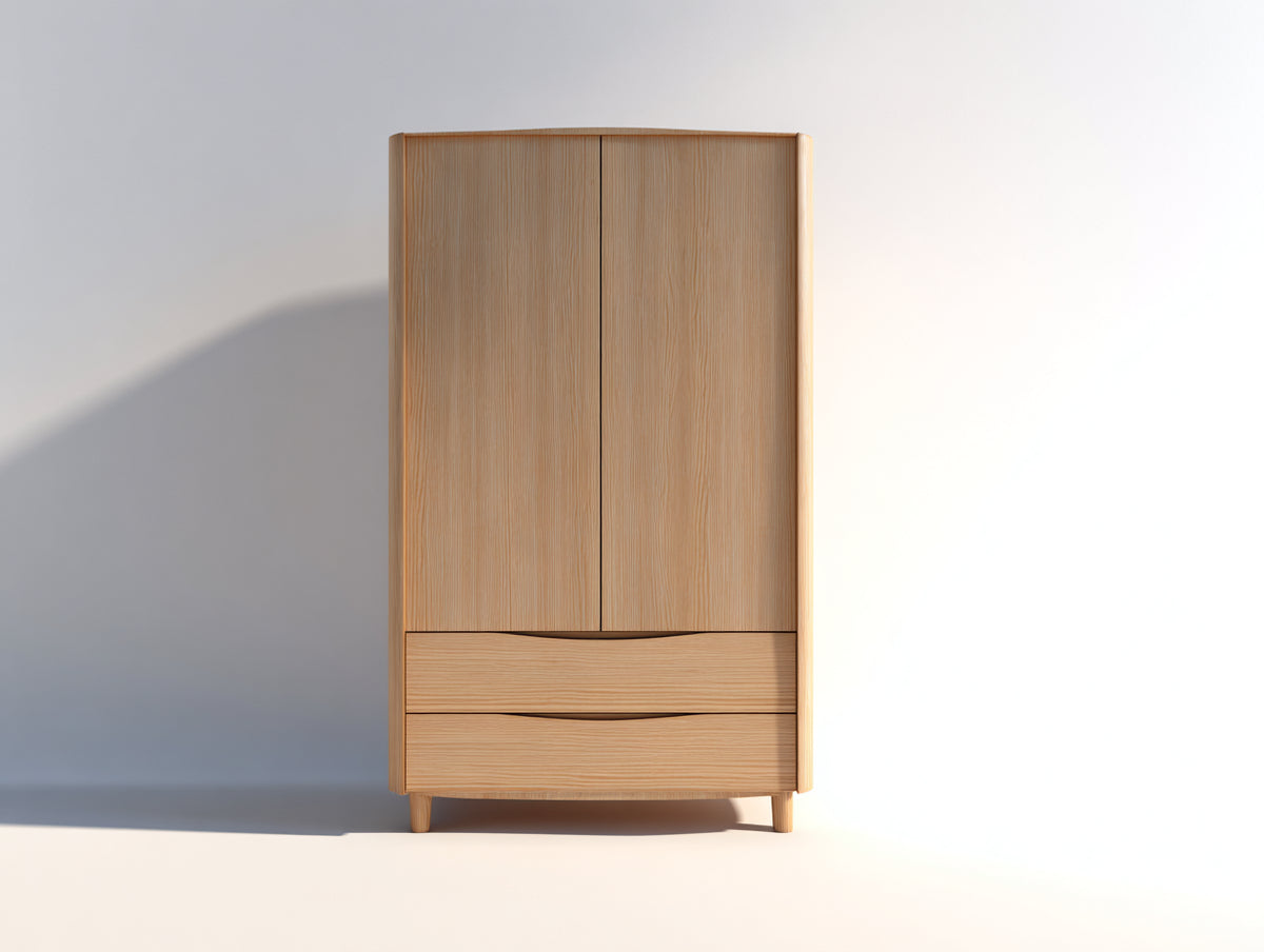 Armadio - Legno - 90 x 45 x 170 cm - Legno chiaro - Stile moderno