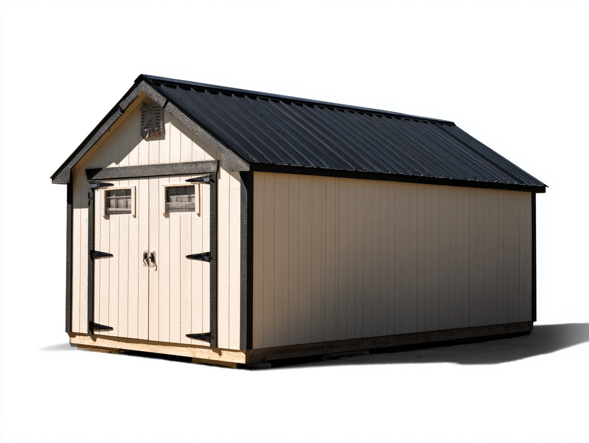 Casetta da giardino - Legno-Metallo - 360 x 240 x 245 cm - Beige-Nero - Stile rustico