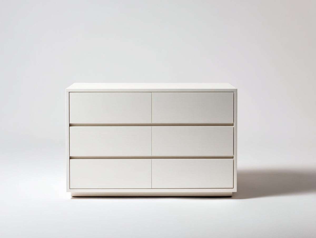 Cassettiera - Legno ingegnerizzato - 140 x 45 x 80 cm - Bianco - Stile minimalista
